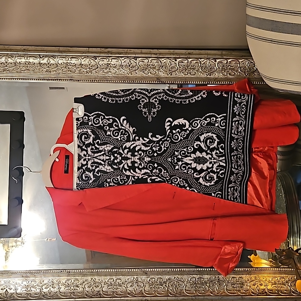 Saragano Bla k & White Pencil Skirt Medium